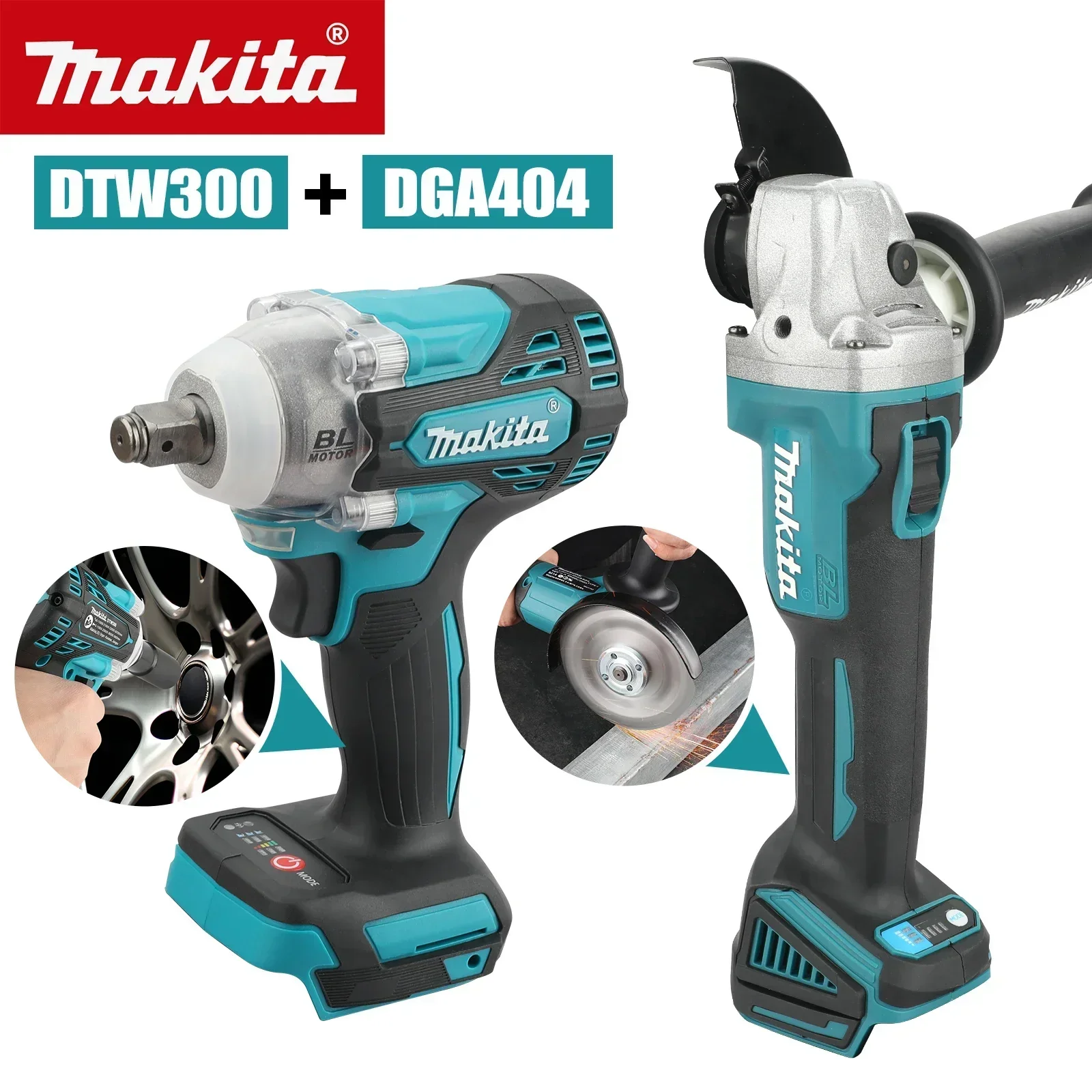 Makita Drill Dtw300 - مجموعة أدوات ماكيتا DTW300 DGA404 اللاسلكية،